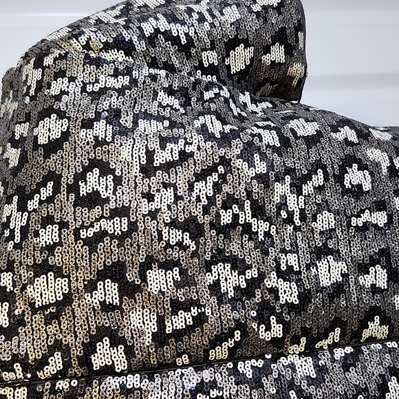 Badgley Mischka Womens Lainey Leopard Sequin Cocktail Midi Dress Size 6 EUC - Picture 3 of 9